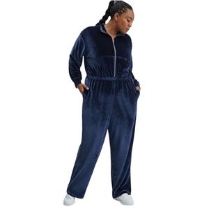 Fabletics Navy Velour Jumpsuit